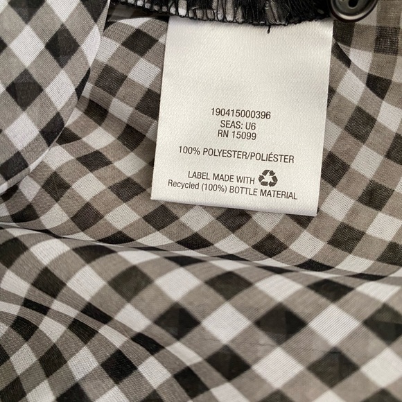 Gingham pattered short-sleeved blouse, size XL - Picture 4 of 5